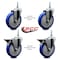 Service Caster 5 Inch Blue Polyurethane 38 Inch Threaded Stem Caster Set 2 Brakes SCC SCC-TS20S514-PPUB-BLUE-381615-2-PLB2 - alternate 4